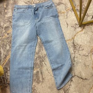 Universal Light Blue Straight Leg Jeans with Studs